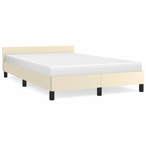 vidaXL Cadre de lit avec t&ecirc;te de lit sans matelas cr&egrave;me 120x200 cm