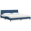 vidaXL Lit avec matelas Hanko bleu 200x200 cm tissu
