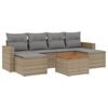 vidaXL Salon de jardin avec coussins 7 pcs beige r&eacute;sine tress&eacute;e