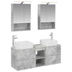 vidaXL Ensemble de mobilier de salle de bain 5 pcs Gris b&eacute;ton