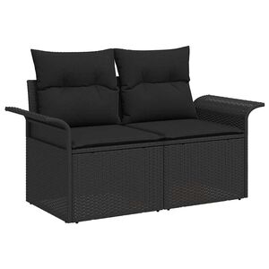 vidaXL Canapé de jardin avec coussin Noir 141 x 62 x 69 cm polyrotin