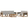 vidaXL Ensemble de canap&eacute;s d'ext&eacute;rieur 6 pcs Naturel et gris clair