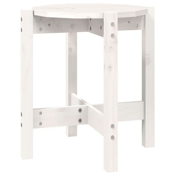 vidaXL Table basse Blanc &Oslash; 42,5x45 cm Bois massif de pin