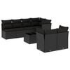vidaXL Salon de jardin 8 pcs avec coussins noir r&eacute;sine tress&eacute;e