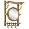 vidaXL Porte-bagages avec cintres et miroir mural aluminium