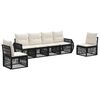 vidaXL Ensemble de canap&eacute; de jardin 6 pcs Noir et blanc cr&egrave;me