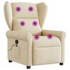 vidaXL Fauteuil de massage inclinable Cr&egrave;me Tissu