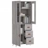 vidaXL Buffet haut Sonoma gris 69,5x34x180 cm Bois d'ing&eacute;nierie
