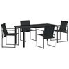 vidaXL Ensemble de salle &agrave; manger pour jardin 5 pc Noir
