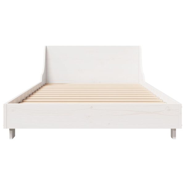 vidaXL Cadre de lit sans matelas blanc 100x200 cm bois de pin massif