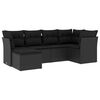 vidaXL Salon de jardin 6 pcs avec coussins noir r&eacute;sine tress&eacute;e