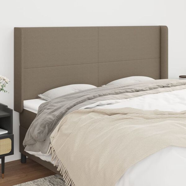 vidaXL T&ecirc;te de lit avec oreilles Taupe 183x16x118/128 cm Tissu