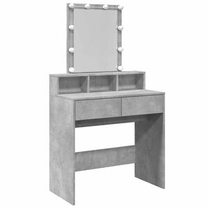 vidaXL Coiffeuse avec LED gris b&eacute;ton 80x41x144,5 cm