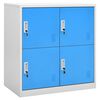vidaXL Armoire &agrave; casiers Gris clair et bleu 90x45x92,5 cm Acier