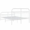 vidaXL Cadre de lit m&eacute;tal sans matelas et pied de lit blanc 140x200 cm
