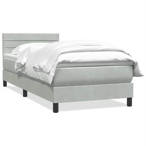 vidaXL Sommier &agrave; lattes de lit et matelas gris clair 90x220 cm velours