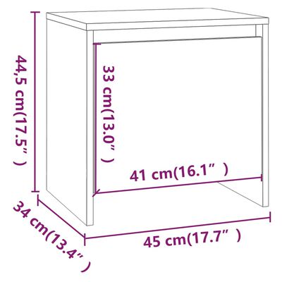 vidaXL Tables de chevet 2 pcs chêne fumé 45x34x44,5 cm bois ingénierie