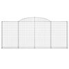 vidaXL Panier de gabions arqu&eacute; 300x30x120/140 cm Fer galvanis&eacute;