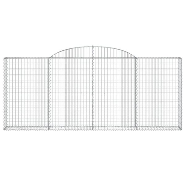 vidaXL Panier de gabions arqu&eacute; 300x30x120/140 cm Fer galvanis&eacute;