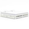 vidaXL Cadre de lit sans matelas blanc bois massif 200x200 cm