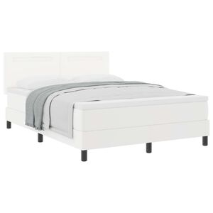 vidaXL Lit &agrave; ressorts avec matelas Blanc 160 x 200 cm Simili cuir