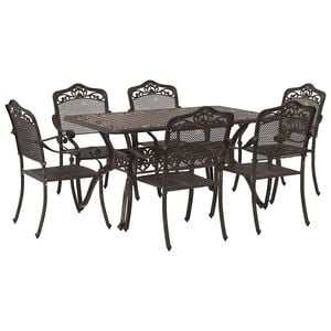 vidaXL Ensemble de salle &agrave; manger pour jardin 7 pcs Bronze Aluminium
