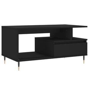 vidaXL Table basse Noir 90x49x45 cm Bois d'ing&eacute;nierie