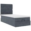 vidaXL Cadre de lit ottoman avec matelas gris fonc&eacute; 100x200 cm velours