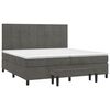 vidaXL Sommier &agrave; lattes de lit et matelas Gris fonc&eacute; 200x200cm Velours