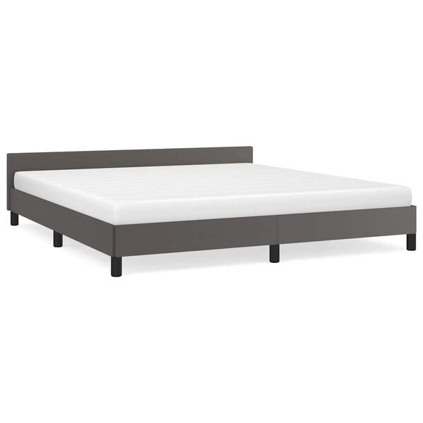 vidaXL Cadre de lit avec t&ecirc;te de lit sans matelas gris 160x200 cm
