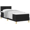 vidaXL Lit &agrave; ressorts avec matelas Noir 80 x 200 cm tissu
