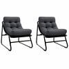 vidaXL Mobilier de jardin avec coussin 2 pcs Noir 81 x 60.5 x 71 cm