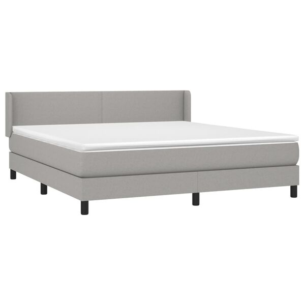 vidaXL Sommier &agrave; lattes de lit avec matelas Gris clair 180x200cm Tissu