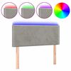 vidaXL T&ecirc;te de lit &agrave; LED Gris clair 80x5x78/88 cm Velours