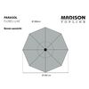 Madison Parasol de jardin Flores Luxe 300 cm rond écru