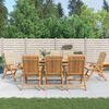 vidaXL Chaises de jardin inclinables et coussins lot de 8 teck solide