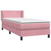 vidaXL Sommier &agrave; lattes de lit avec matelas rose 90x210 cm velours