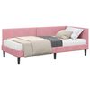 vidaXL Cadre de lit d'angle avec matelas 2 pc Rose 90 x 190 cm Velours