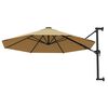 vidaXL Parasol mural avec m&acirc;t m&eacute;tallique 300 cm Taupe