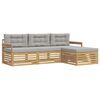 vidaXL Ensemble de canap&eacute;s d'ext&eacute;rieur 4 pc Blanc et gris clair