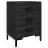 vidaXL Table de chevet Noir 40x30x55 cm Bois de pin massif