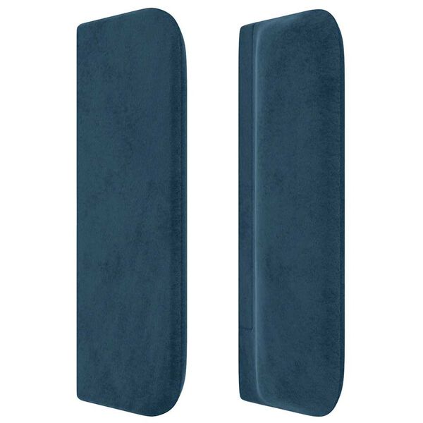 vidaXL T&ecirc;te de lit avec oreilles Bleu fonc&eacute; 147x16x78/88 cm Velours