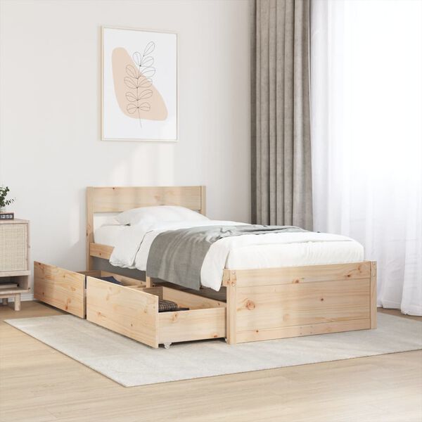 vidaXL Cadre de lit sans matelas 90x200 cm bois de pin massif