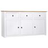 vidaXL Buffet Blanc 135x40x80 cm Pin solide Gamme Panama