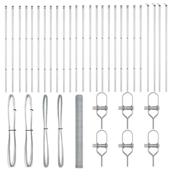 vidaXL Poteau de cl&ocirc;ture. Argent&eacute; 50 x 1,6 m (maille de 13 mm) Acier