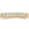 vidaXL Salon de jardin 6 pcs avec coussins cr&egrave;me Bois de pin massif