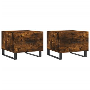 vidaXL Tables basses 2 pcs ch&ecirc;ne fum&eacute; 50x50x40 cm bois d'ing&eacute;nierie