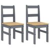 vidaXL Chaises &agrave; manger lot de 2 Panama gris bois massif de pin