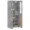 vidaXL Buffet haut Gris b&eacute;ton 69,5x34x180 cm Bois d'ing&eacute;nierie