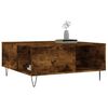 vidaXL Table basse ch&ecirc;ne fum&eacute; 80x80x36,5 cm bois d'ing&eacute;nierie